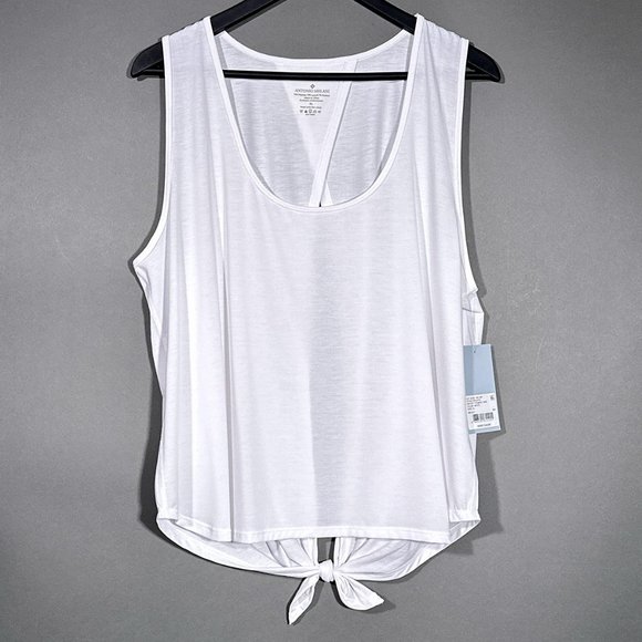 NWT Antonio Melani Sleeveless White Reflect Tank Tie Back‎ Shirt Size XL - Picture 2 of 13